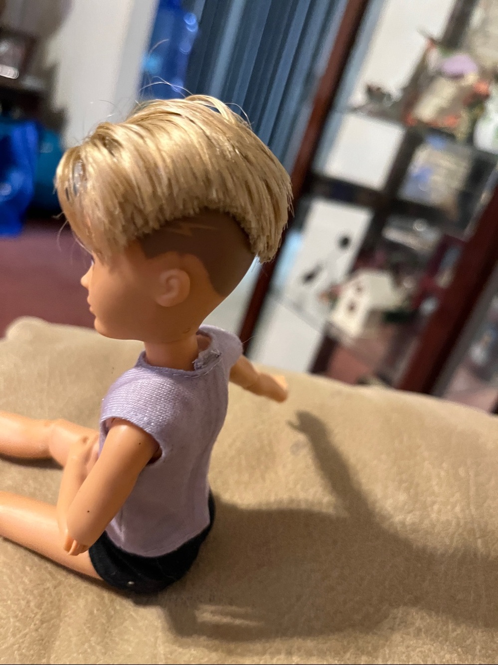 Fashion Doll in Lavender Tank and Black Shorts - Picture 4 of 8